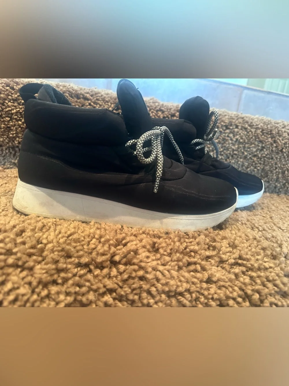 Black Sneakers with White Accent Laces
